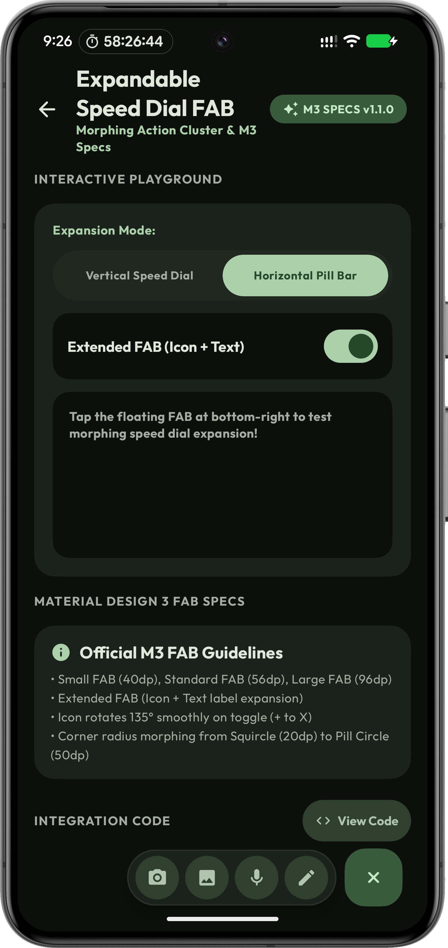 Floating Bottom Bar