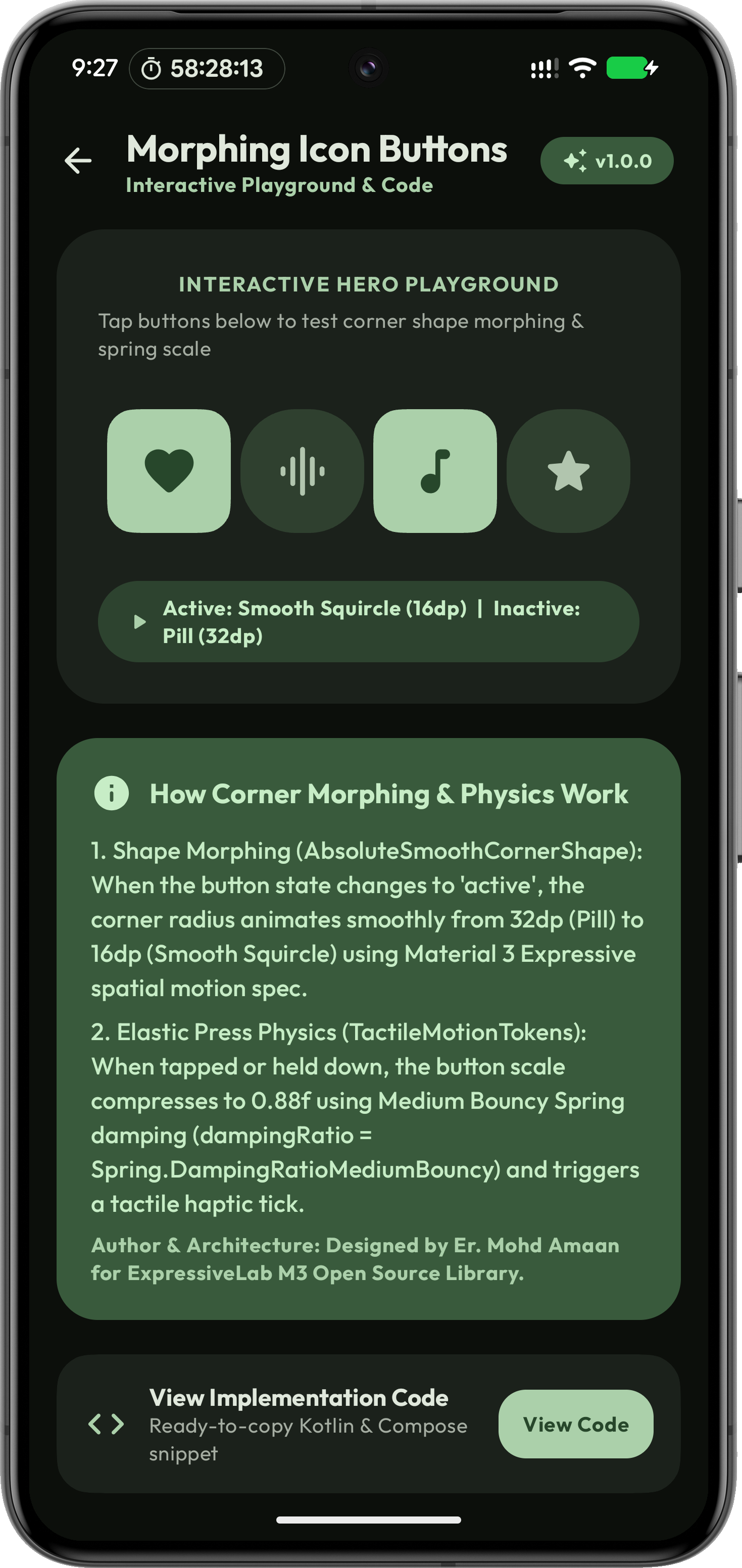 Morphing Icon Buttons